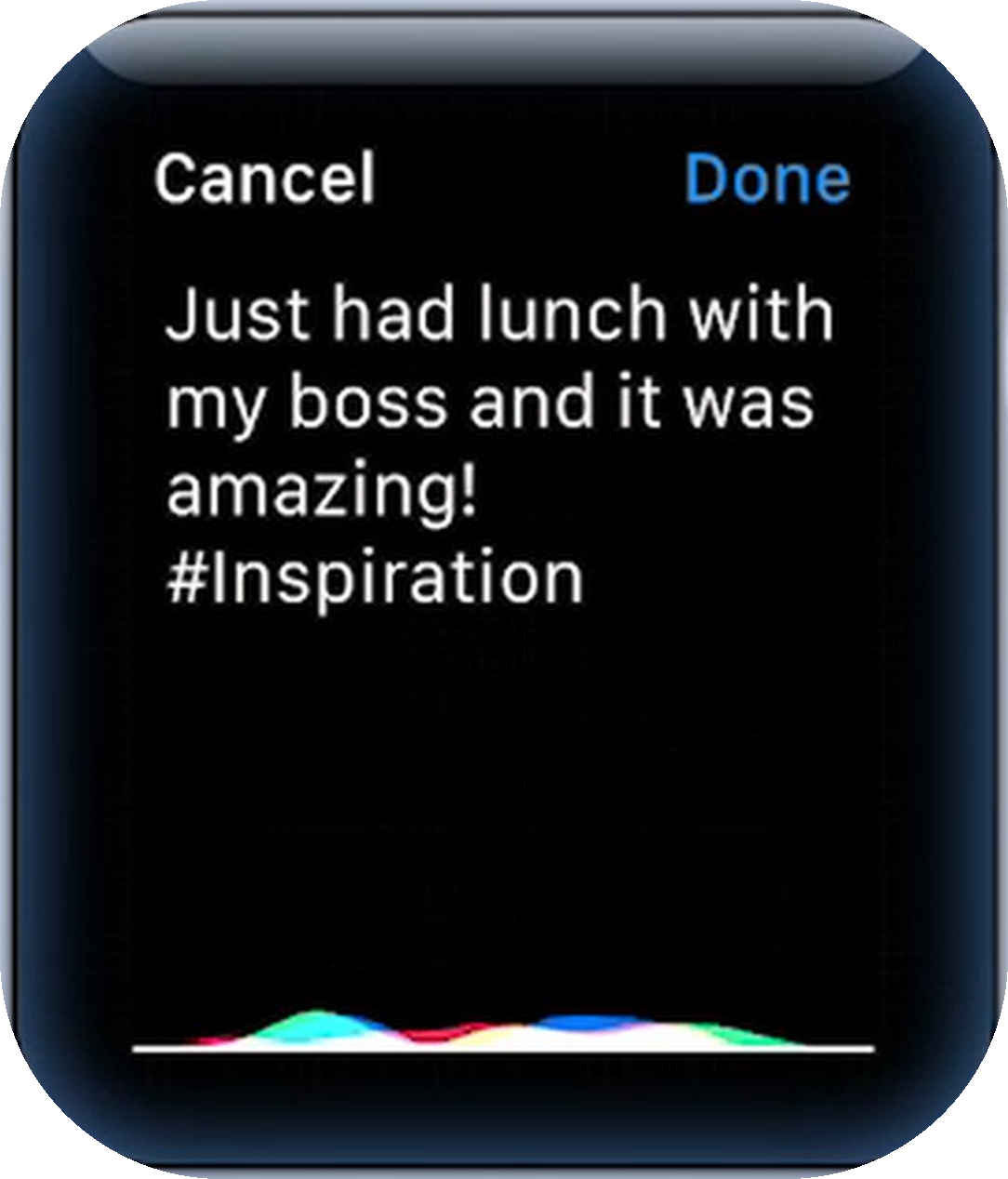 Dictate a Quick Note screen on Apple Watch